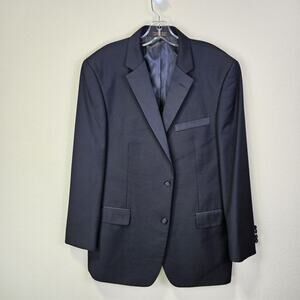 Luciano Faretti Tuxedo Jacket Mens 44R Black Formal Satin Wool Wedding Italian